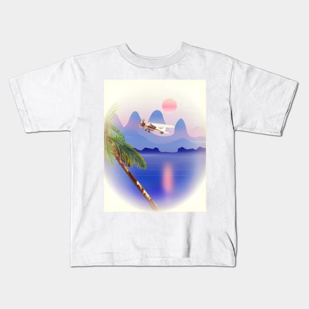 Beautiful Tropical landscape Kids T-Shirt by nickemporium1